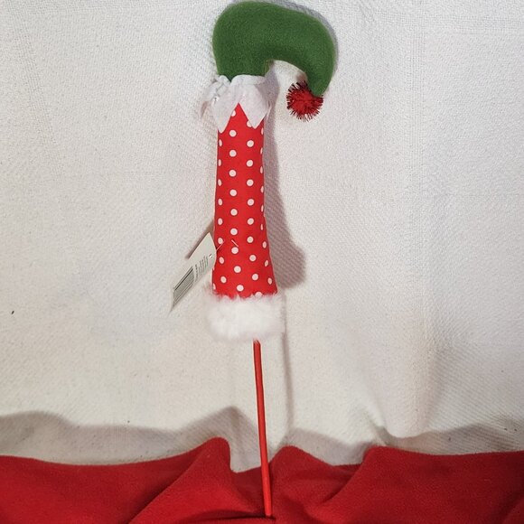 Holiday Style 6pk Assorted Elf Leg Felt Cloth and Wooden Picks for Decorating - Picture 15 of 16